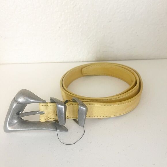 Free People Billie leather belt in honey yellow. S/M. New main image 8
